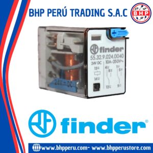 55.32.9.024.0040 FINDER RELAY  2CO-DPDT 24VDC. 10A/250VAC. 8 PINES