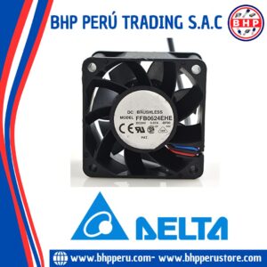 FFB0624EHE-BF00 DELTA ELECTRONICS VENTILADOR AXIAL 24VDC, 0.57A 60X60X38MM 3-CABLES