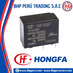 HF33F/012-ZST HONGFA POWER RELAY  SPDT 12VDC, 5A/250VAC. 5-PINES