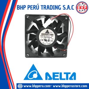 PFB1224UHE  DELTA ELECTRONICS VENTILADOR AXIAL 24VDC, 2.40A. 120X38MM. 48W. 2-CABLES