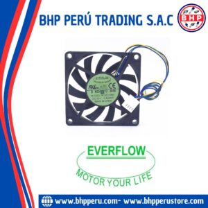 R127010BU EVERFLOW VENTILADOR AXIAL 12VDC, 0.45A 70X70X10MM. 3-CABLES