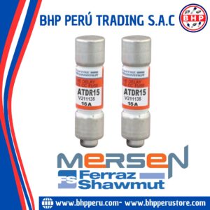 ATDR15  MERSEN / FERRAZ SHAWMUT FUSIBLE CERÁMICO RETARDADO CLASS CC  15A - 600V 10X38MM