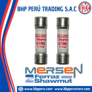 ATM6 MERSEN / FERRAZ SHAWMUT FUSIBLE CERÁMICO RÁPIDO 6A/600VAC 10X38MM