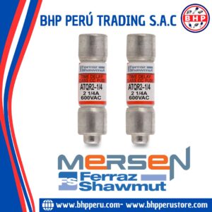 ATQR2-1/4 MERSEN / FERRAZ SHAWMUT FUSIBLE CERÁMICO RETARDO CLASE CC 2-1/4A / 600V. 10X38MM
