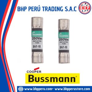 BAF-10 COOPER/BUSSMANN FUSIBLE CERÁMICO RÁPIDO 10A - 250V. IR 200A 10X38MM