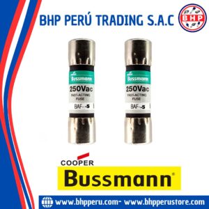BAF-5 COOPER/BUSSMANN FUSIBLE CERÁMICO RÁPIDO 5A - 250V. IR 200A 10X38MM