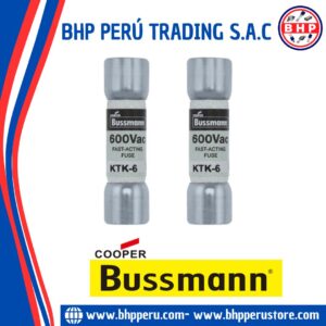 KTK-6  COOPER/BUSSMANN FUSIBLE DE CARTUCHO LIMITRON RÁPIDO 6AMP/600VAC