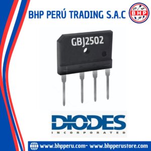 GBJ2502  DIODES INC  DIODO PUENTE MONOFÁSICO 25A 200V GBJ-4