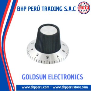 RN-113A-R GOLDSUN PERILLA DIAL KNOB 1/4" SHAFT 29MM,BLACK/ALUMINUM,NUMBER