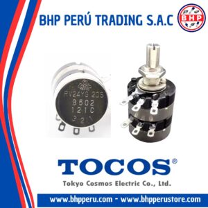 RV24YG20S-B502 COSMOS / TOCOS POTENCIOMETRO DE ALAMBRE IND. DOBLE 5K - 1/2W. 1 VUELTA