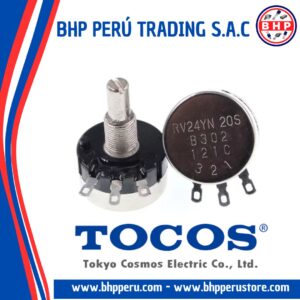 RV24YN20S-B302 COSMOS / TOCOS POTENCIOMETRO DE ALAMBRE 3K - 2W. 1 VUELTA