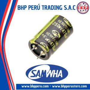 HE2E477M25040HA SAMWHA CONDENSADOR  RADIAL 470UF - 250V. SNAP IN