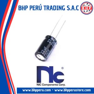 NRE-HW220M250V10X20F  NIC COMPONENTS CONDENSADOR  RADIAL 22UF - 250V. 20% 105°C