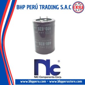 NRLUW821M400V35X50SF NIC COMPONENTS CONDENSADOR  RADIAL 820UF - 400V. 105°C SNAP IN