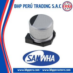 RC1H107M08010VR SAMWHA CONDENSADOR ELECTROLITICO SMD 100UF / 50V. 105°C