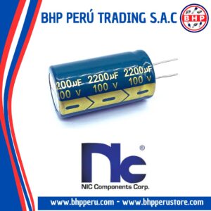 NRLRW222M100V25X45SF NIC COMPONENTS CONDENSADOR ELECT. RADIAL 2200UF - 100V. SNAP IN 105°C