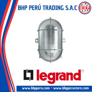 060415 LEGRAND   BULKHEAD LIGHT IP44 IK 06 OVAL 60W E-27 METAL GRID SCREW FIXING