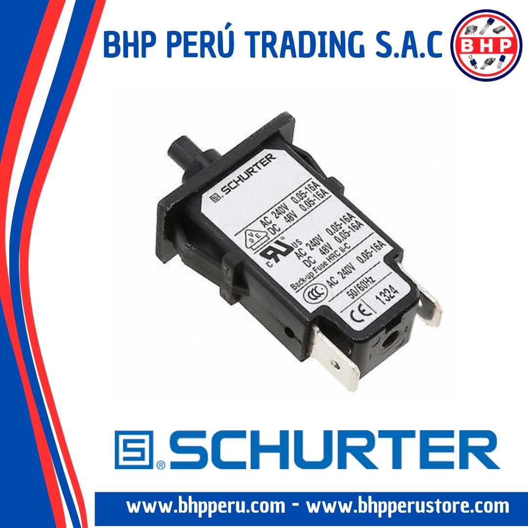 Interruttore Termomagnetico SCHURTER 4400.0033 – 14A SPST, 240VAC/48VDC, Montaggio SNAP-IN - 3
