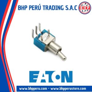PS11-123 EATON INTERRUPTOR PULSADOR SPDT ON-(ON) MONTAJE EN ANGULO RECTO TERMINALES PARA SOLDAR 125VCA/5A – PULSADORES